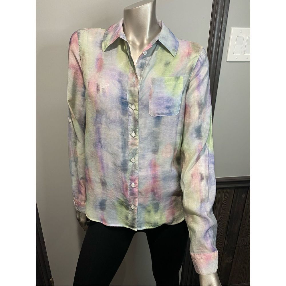 Small, Charlie B tie dye design button down shirt.